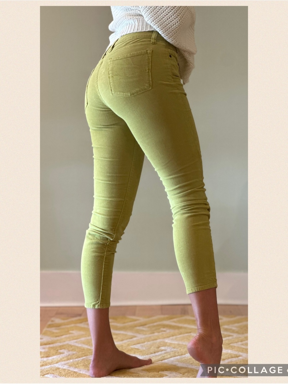 Lucky Brand Skinny Corduroy Jeans in Chartreuse
